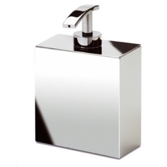Box Shaped Chrome or Gold Finish Soap Dispenser Windisch 90101